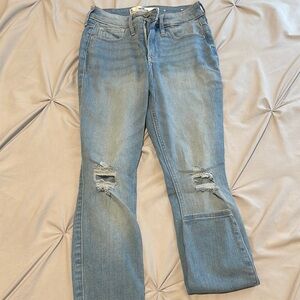 Women's Light Blue Distressed Jeans
